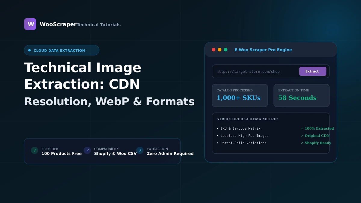 Technical Image Extraction: CDN Resolution, WebP & Formats