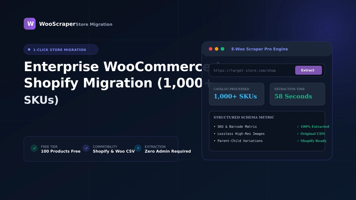 Enterprise WooCommerce to Shopify Migration (1,000+ SKUs)